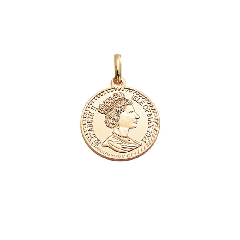 [585 - 옐로우 골드]Queen Elizabeth Ⅱ - Coin Pendant 퀸 엘리자베스 2세 코인 펜던트 21.15mm
