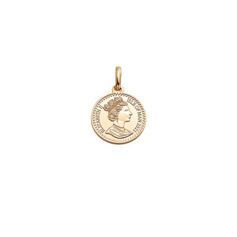 [585 - 옐로우 골드]Queen Elizabeth Ⅱ - Coin Pendant 퀸 엘리자베스 2세 코인 펜던트 15mm
