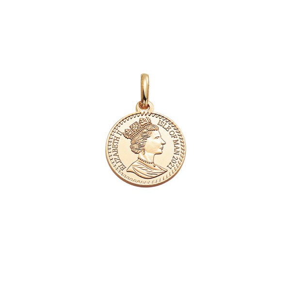 [585 - 옐로우 골드]Queen Elizabeth Ⅱ - Coin Pendant 퀸 엘리자베스 2세 코인 펜던트 18mm
