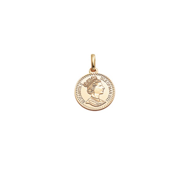 [585 - 옐로우 골드]Queen Elizabeth Ⅱ - Coin Pendant 퀸 엘리자베스 2세 코인 펜던트 14mm