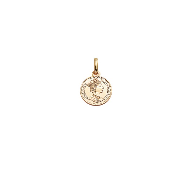 [585 - 옐로우 골드]Queen Elizabeth Ⅱ - Coin Pendant 퀸 엘리자베스 2세 코인 펜던트 11mm