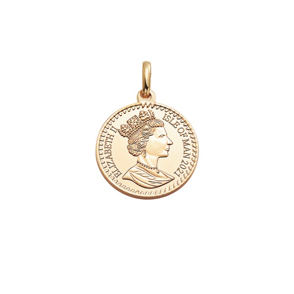 [585 - 옐로우 골드]Queen Elizabeth Ⅱ - Coin Pendant 퀸 엘리자베스 2세 코인 펜던트 23mm