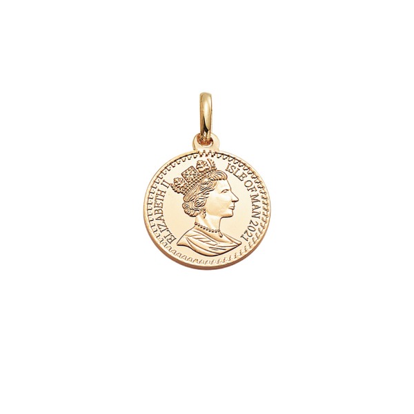 [585 - 옐로우 골드]Queen Elizabeth Ⅱ - Coin Pendant 퀸 엘리자베스 2세 코인 펜던트 20mm